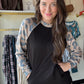 Leopard Sleeve Contrast Top