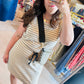 Black Stripe Gardenia Dress
