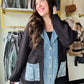 Denim Contrast Sweater Cardi