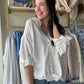 White knotted Tab Button Up