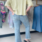 Mid Rise Frayed Hem Kick Flare