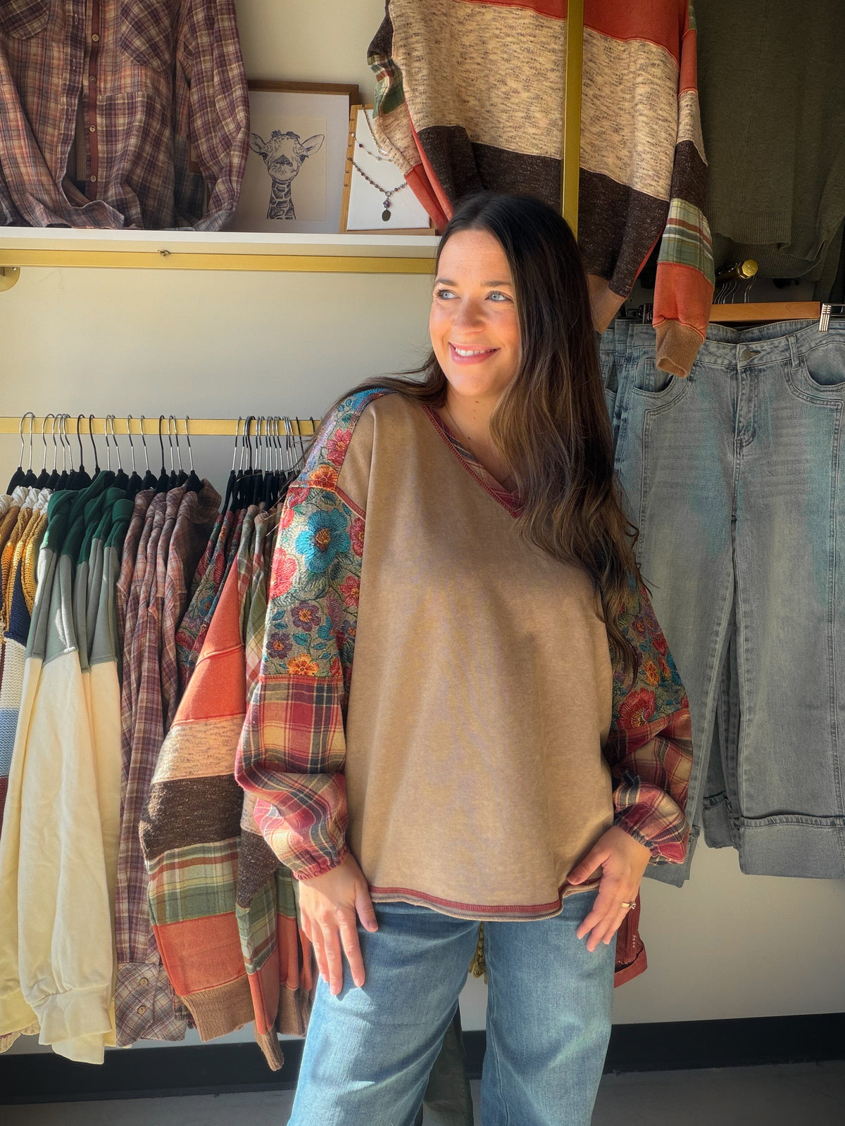 Mixed Media Tapestry Pullover