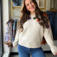 Beige Fall Floral Sweater
