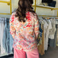 Rosy Abstract Watercolor Button-Up Blouse