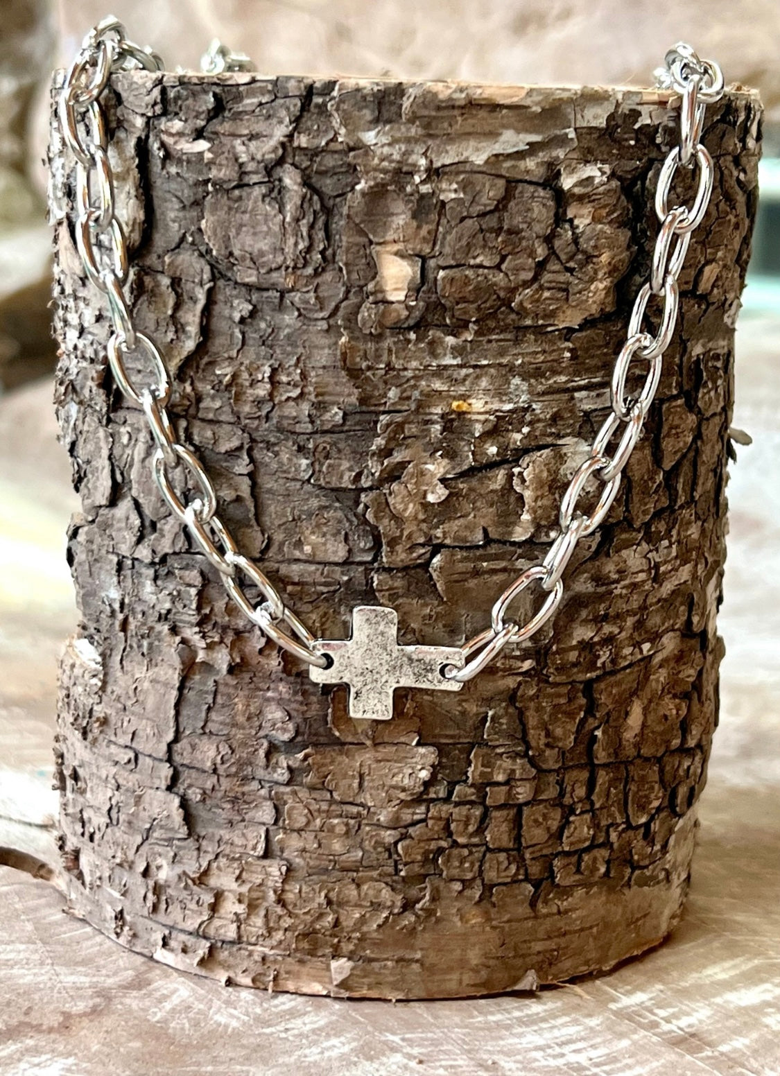 Aviva Silver Cross Necklace