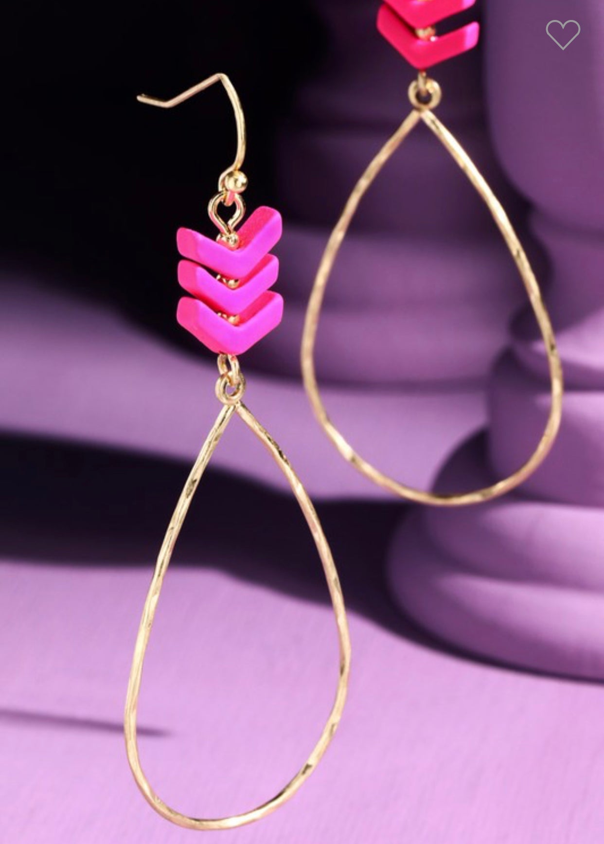 Metal & Wood Teardrop Earrings
