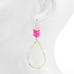 Metal & Wood Teardrop Earrings