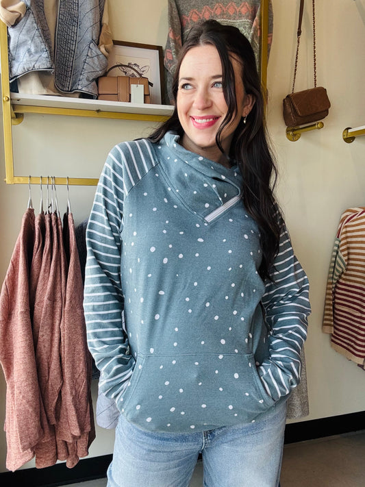 Dusty Blue Asymmetrical Sweatshirt