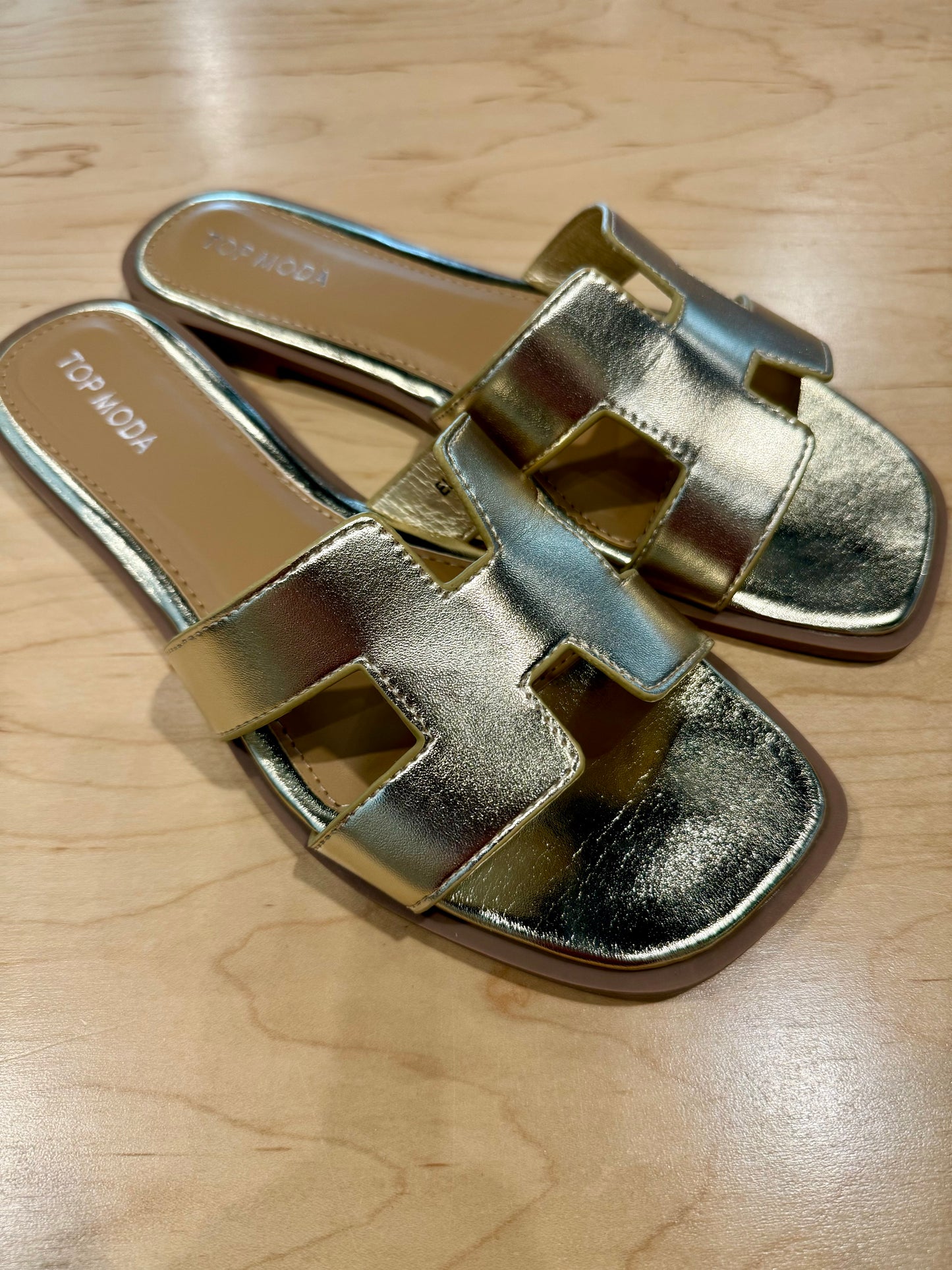 Gold H Cut Sandals