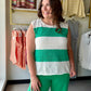 Your summer wardrobe just got a refresh. The Green Wide Stripe Tank by Sunday Edition is a breezy, low-gauge sweater tank that strikes the perfect balance between laid-back and put-together. The bold wide stripes make a statement while the lightweight fabric keeps you cool all season long.

Dress it up with linen trousers and sandals or keep it casual with your favorite denim shorts — either way, this tank does the heavy lifting for you.

Wide stripe pattern
Low gauge, lightweight summer sweater constructio