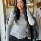 Yelete&nbsp;

Cozy meets cute in this Heather Grey Viscose Long Sleeve tee. Its soft, breathable fabric keeps you comfy all day, while the classic crew neckline adds just the right touch of charm. The fitted silhouette hugs your shape for a flattering look, and those long sleeves are perfect for chillier days or layering fun.&nbsp;
