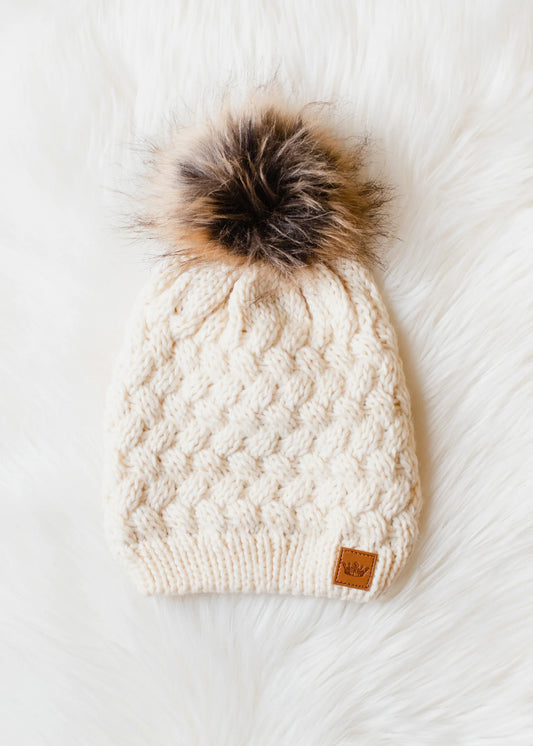 Cream Knit Hat