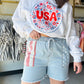Haptics

Celebrate in iconic style with these premium washed denim shorts featuring a bold star and stripe print. The high-rise elastic waistband and ultra-stretch fabric provide a flattering, "all-day comfort" fit perfect for every summer festivity.

Comfortable elastic drawstring waist design.
Premium high-stretch washed denim fabric.
Iconic patriotic star and stripe print.
Trendy raw edge fringe hem finish.
Functional pockets for your summer essentials.
Flattering high-rise fit for every body.
