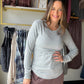 Thread and Supply&nbsp;

So classic and effortless, this essential long sleeve tee from our basics collection is featured in a relaxed silhouette and crew neckline.&nbsp;

Long-sleeved top
Crew neckline
Measurements for a size small:

Length: 25.5"
Chest: 16"
Sleeve length: 25.5"
Sweep: 17 1/4"
Fabric Content/Care:&nbsp;

95% Rayon
5% Spandex