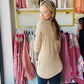 Taupe Leopard Accent Top