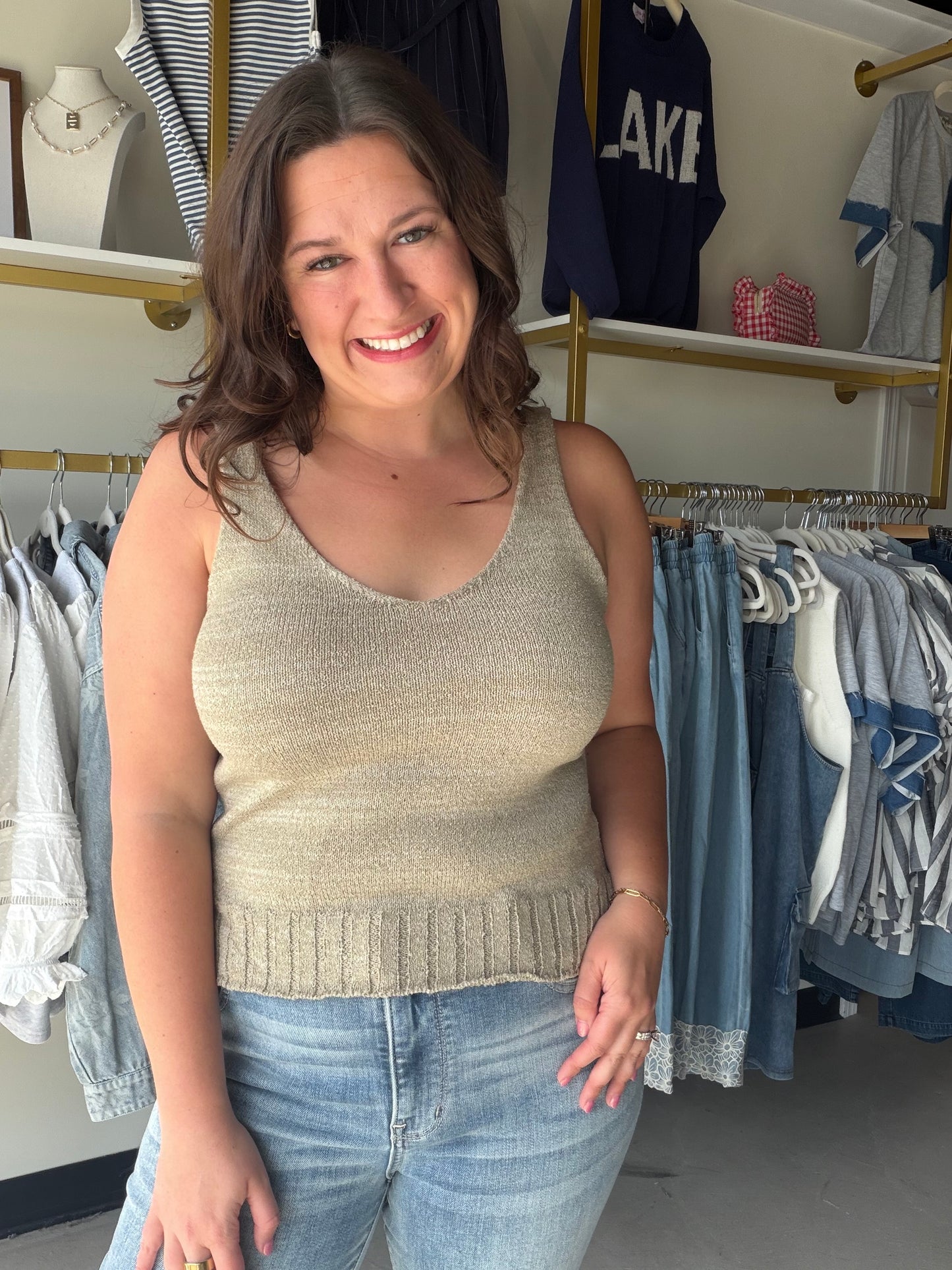 Taupe Sweater Tank
