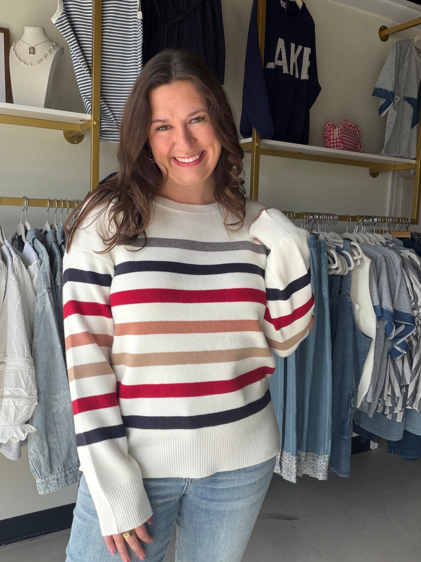 Burgundy Stripe Sweater