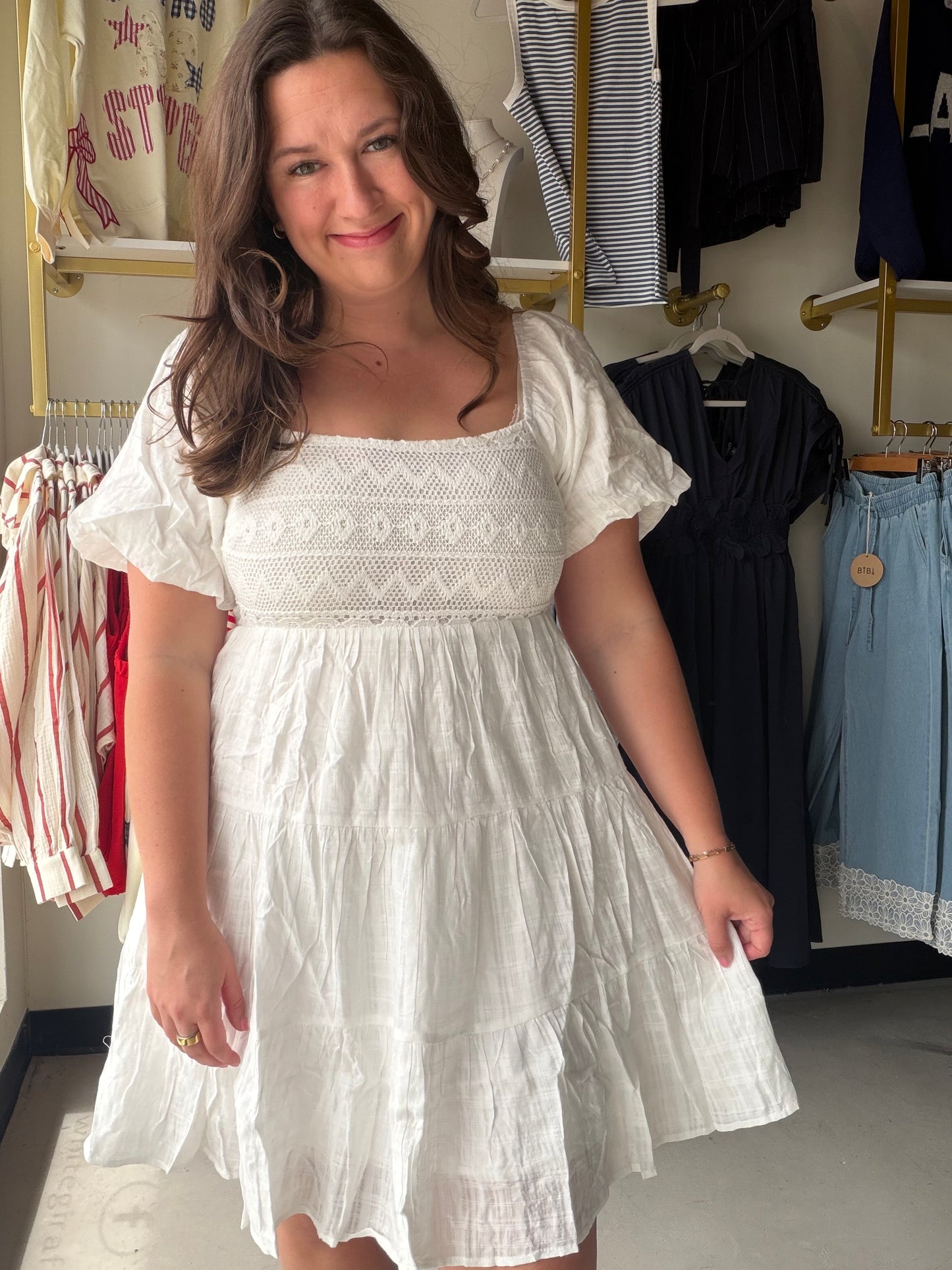 White Tiered Dress