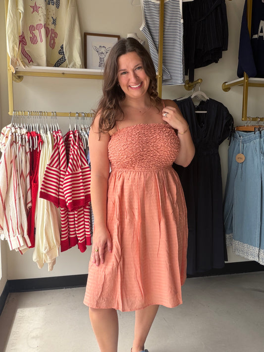 Terracotta Smocked Dress