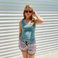 Tidewater Teal Scoop Neck Tank