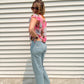 Sky Blue Cropped Stretch Jeans