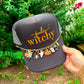 Feelin' Witchy (orange font) Black Trucker