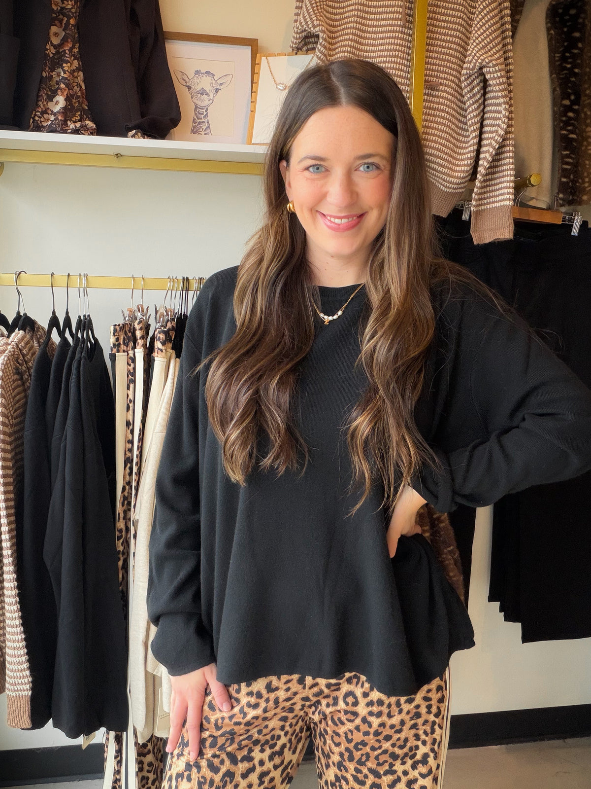 Black Cozy Light Weight Sweater