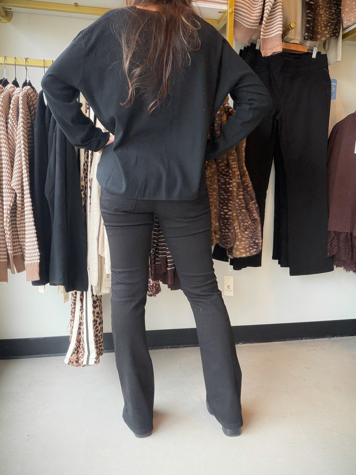 Black Itty Bitty Bootcut