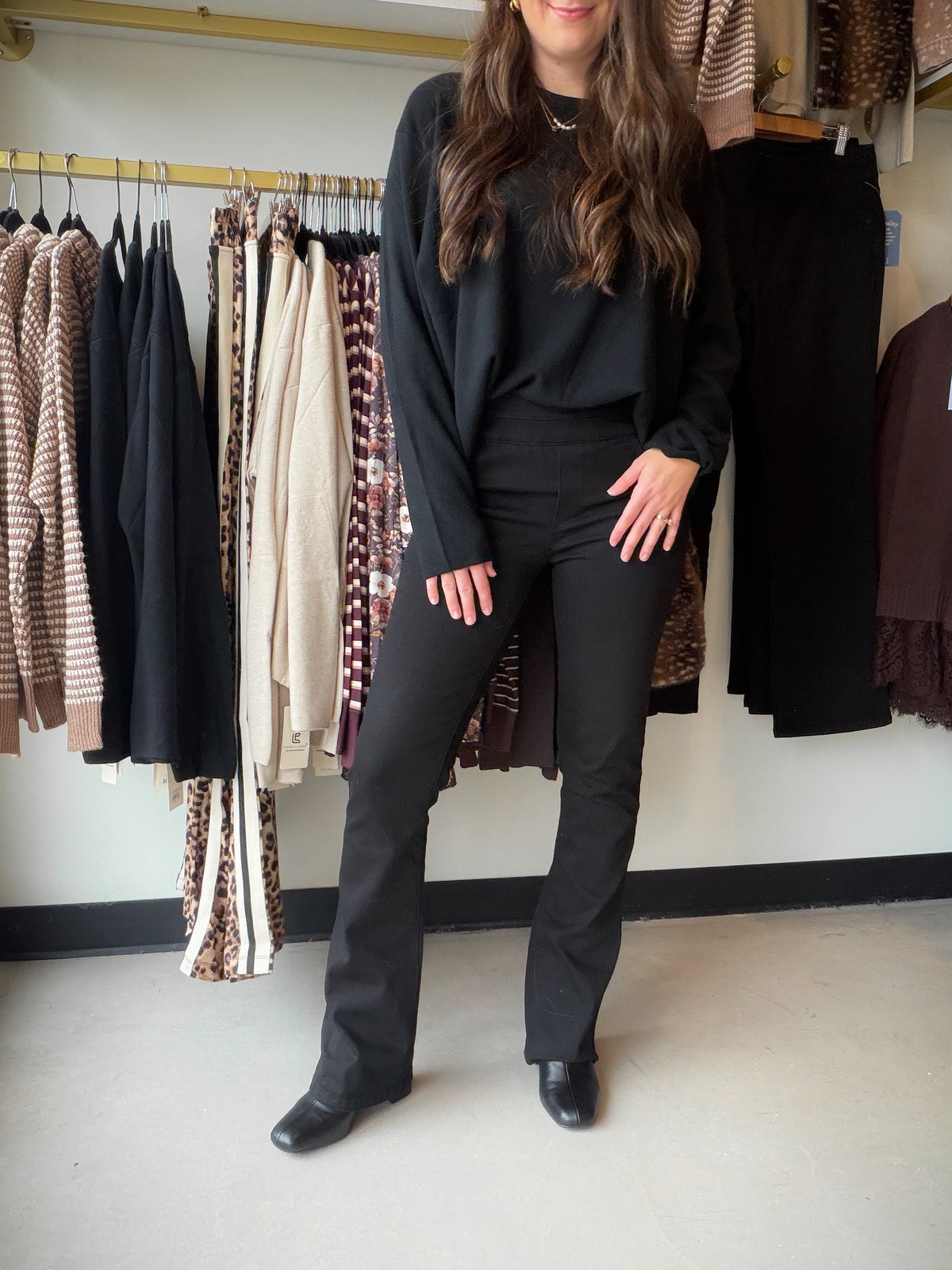 Black Itty Bitty Bootcut