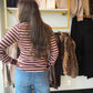 Maroon Stripe Stacey Top