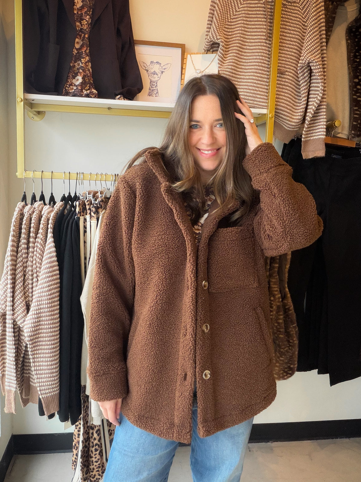Chocolate Brown Teddy Jacket
