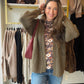 Olive Honeycomb Textured Cardigan
