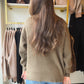 Olive Honeycomb Textured Cardigan