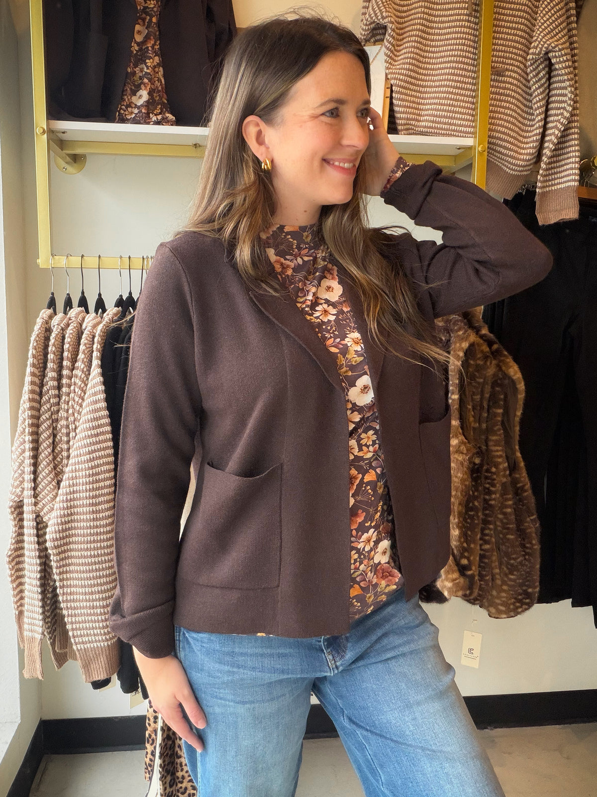 Espresso Naomi Sweater Blazer