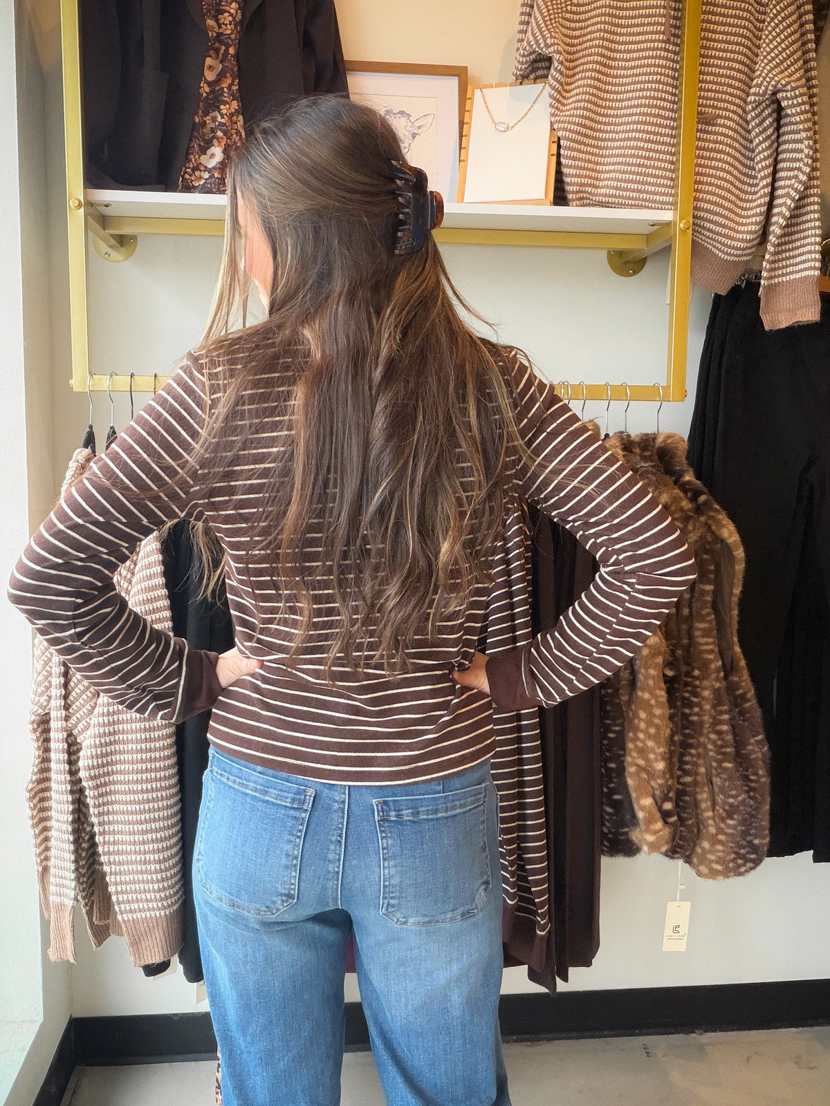 Brown Stripe Aeris Top