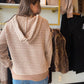 Mocha Waffle Drawstring Hoodie