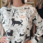 Whimsical Cat Forest Sweatshirt