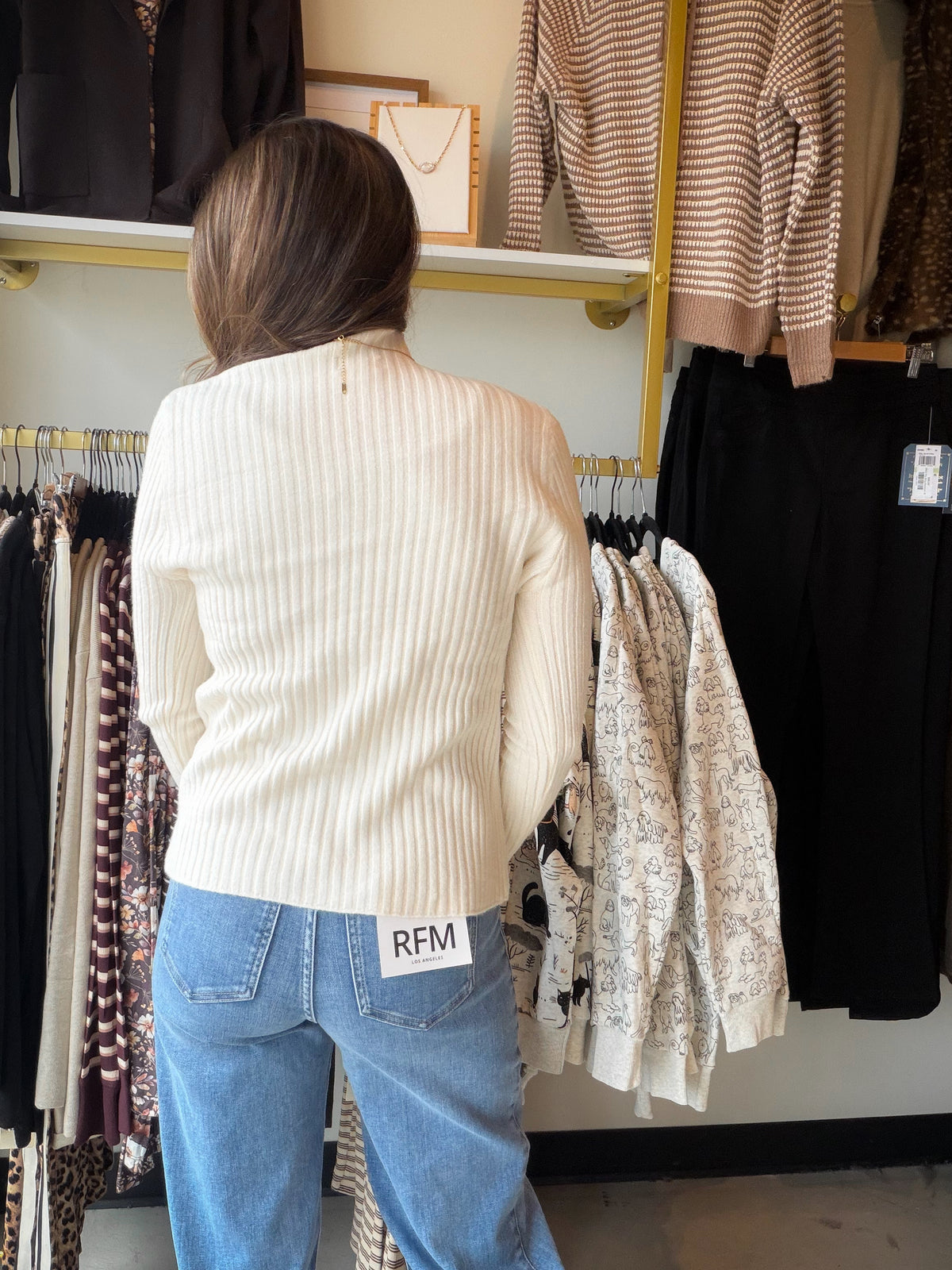 Ivory Ribbed Turtleneck