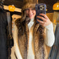 Doe Print Faux Fur Vest