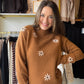 Mocha Flower Embroidered Sweater