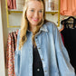 Washed Denim Balloon Sleeve Denim Tunic