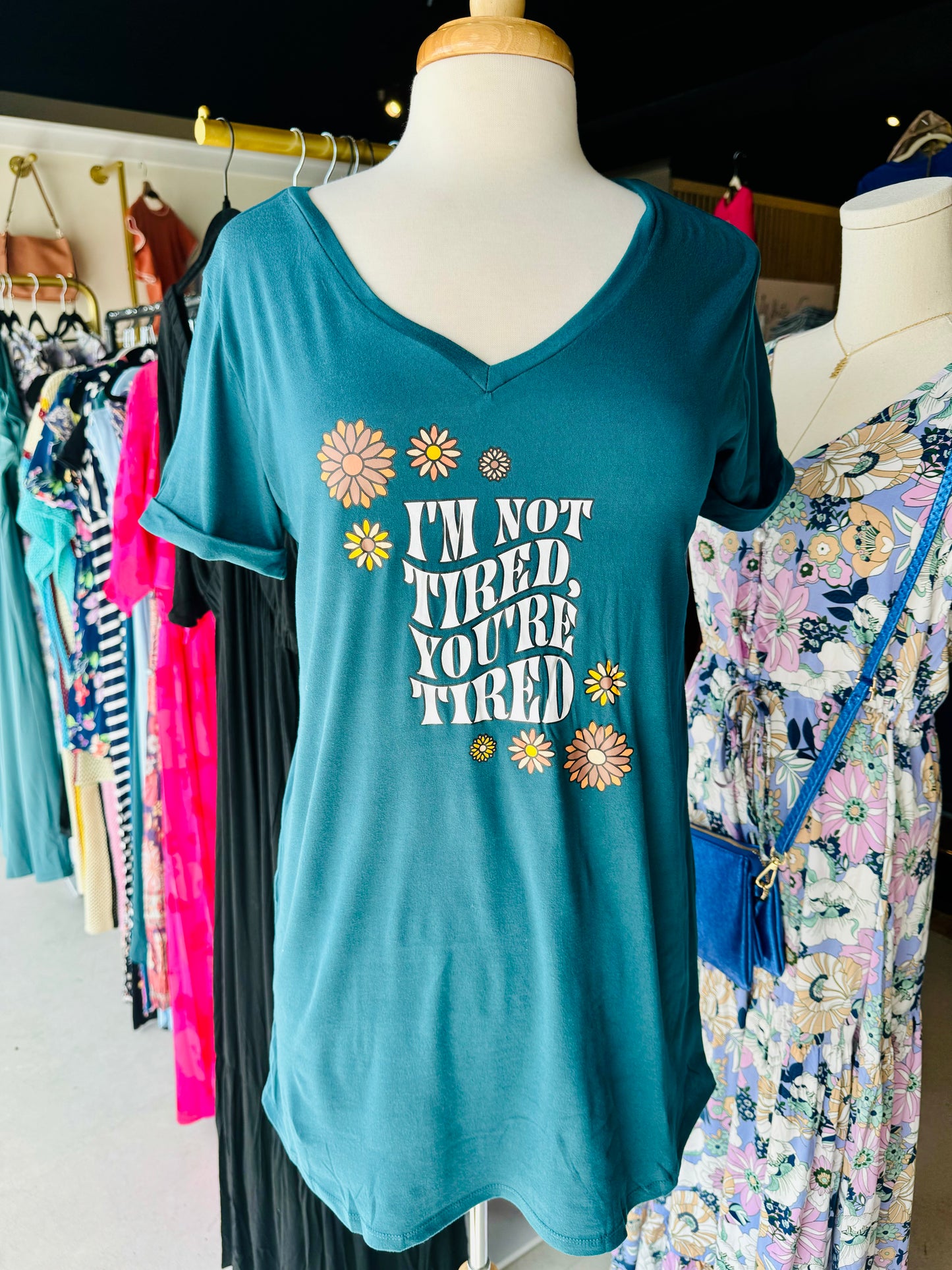 Not Tired Teal Sleep Shirt