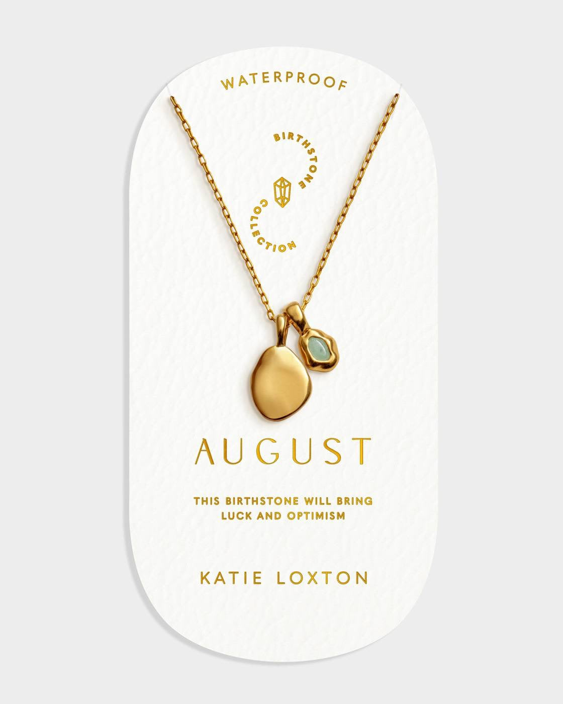 Waterproof Gold Birthstone Necklace