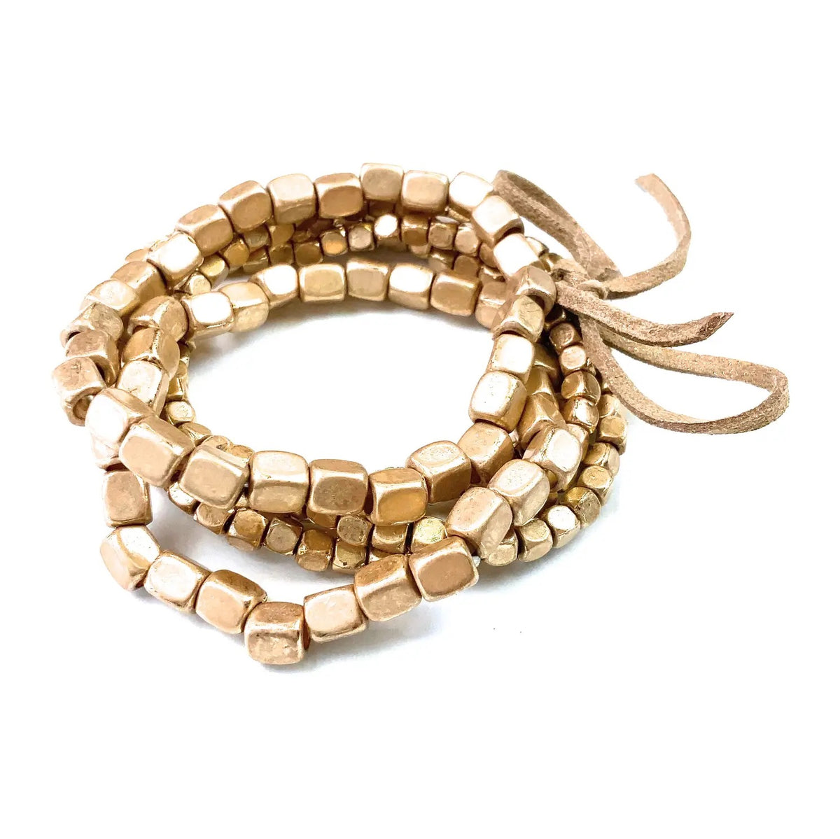 Bead Gold Stretch Bracelet Set