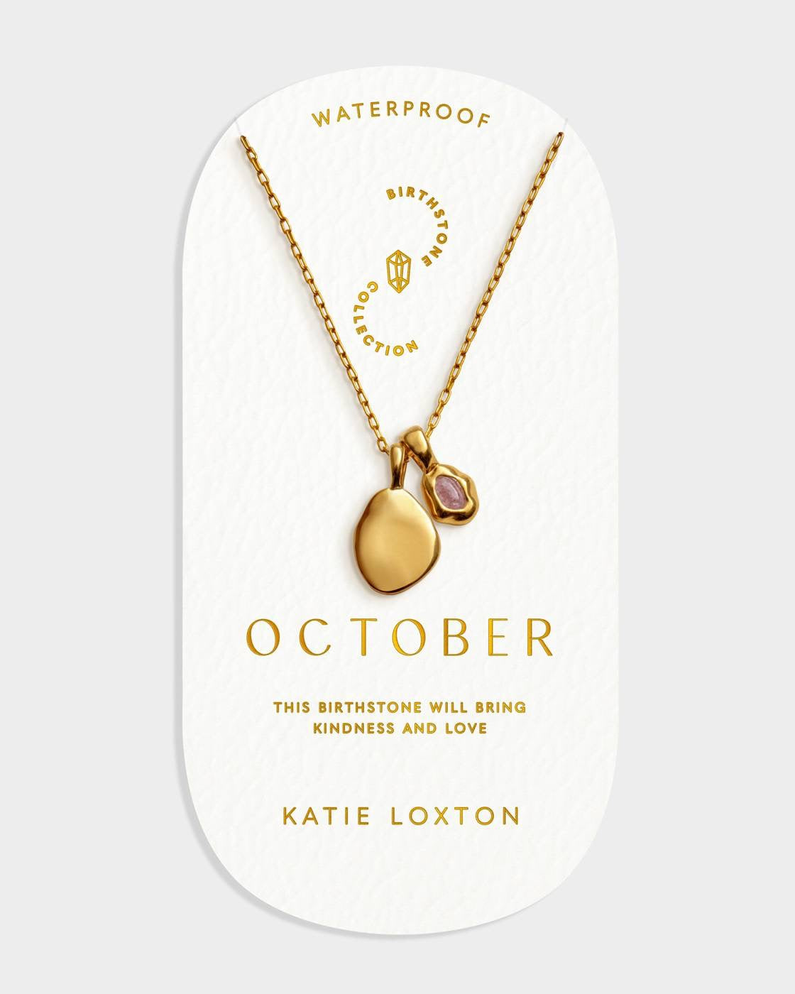 Waterproof Gold Birthstone Necklace