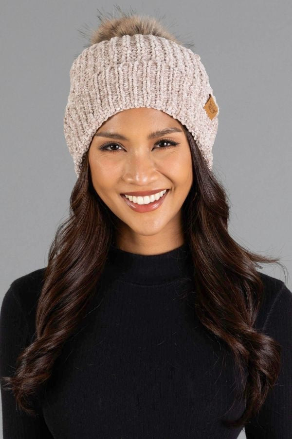 Chenille Pom Hat
