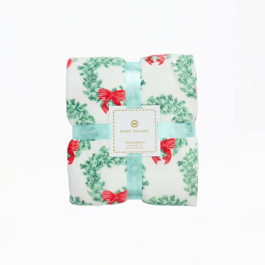 Wreaths & Ribbon Fleece Blanket