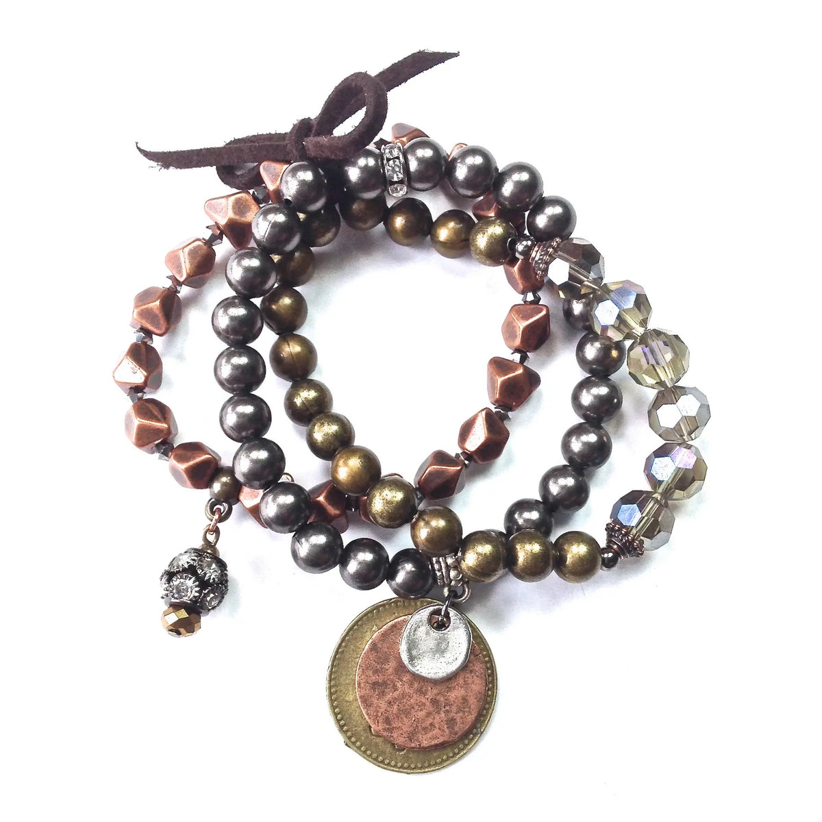 Coin Pendant Beaded Stretch Bracelets