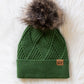 Green Weave Pattern Pom Hat