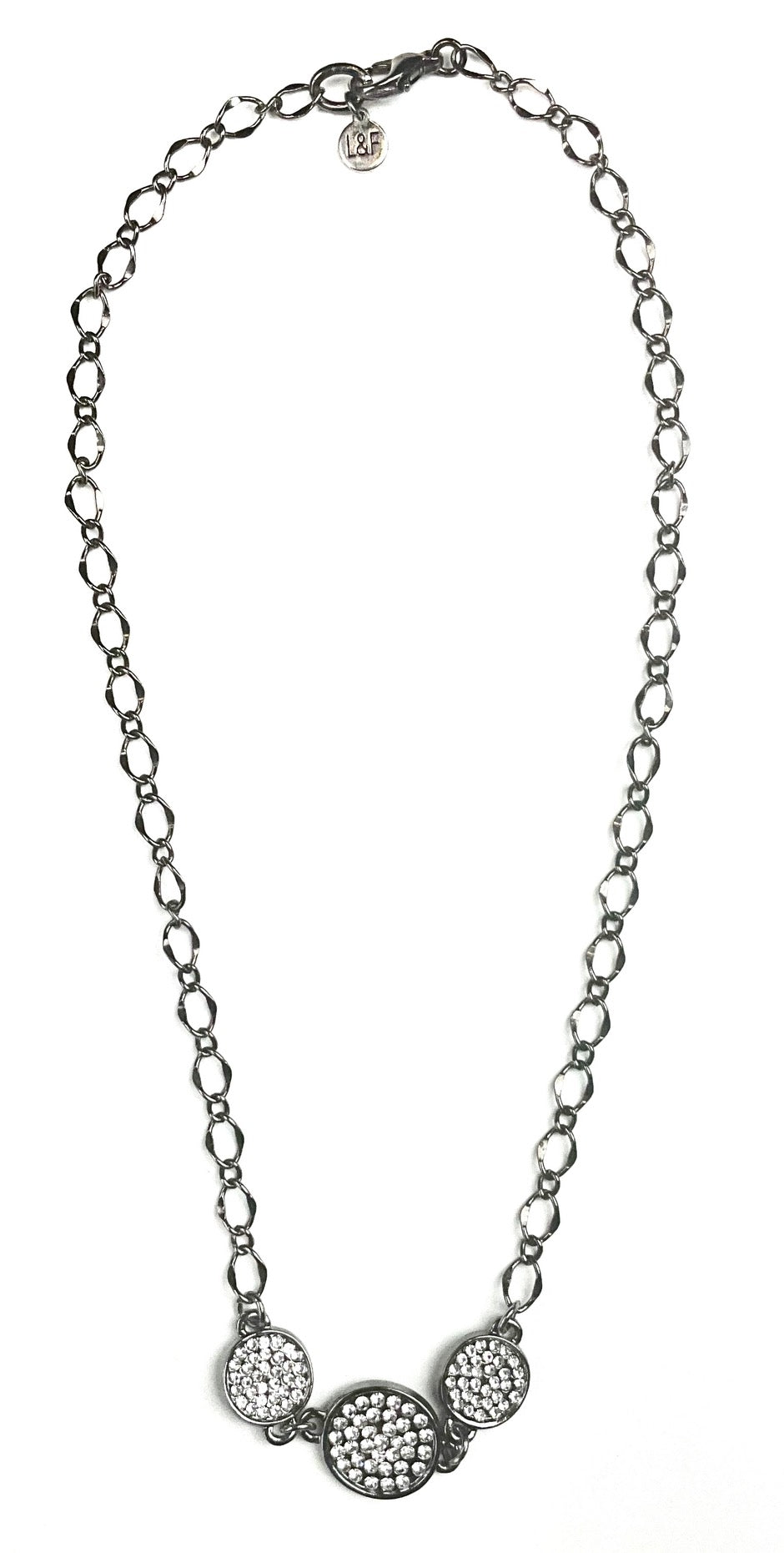 Silver Paved Circle Necklace